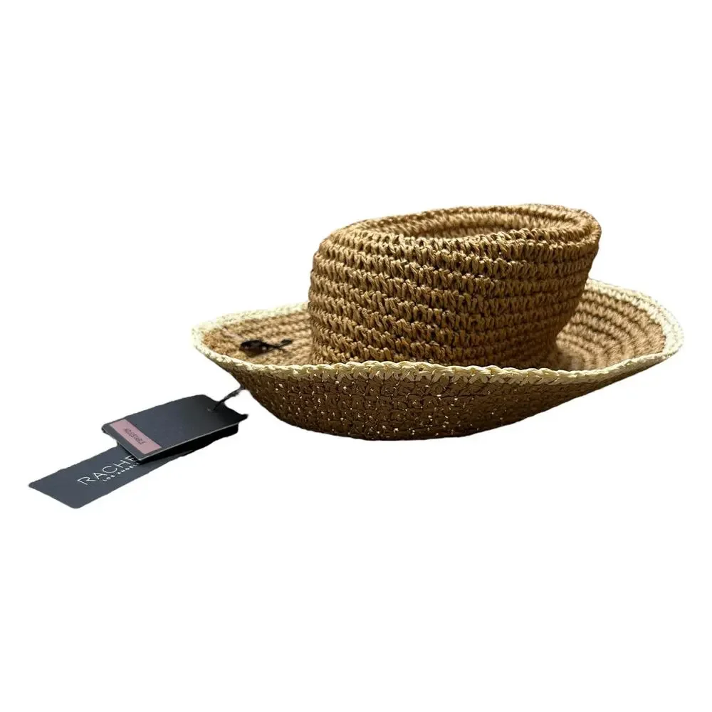 Rachel Zoe Paper Sun Hat NWT Women's One Size Tan Beachy Resort Coastal Boho